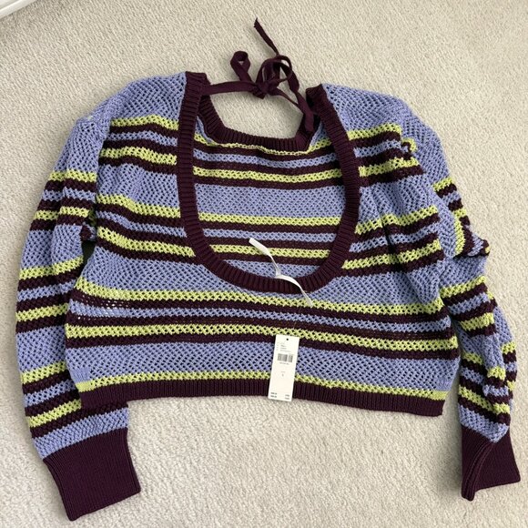NWT By Anthropologie Striped Knit Top in S - Picture 6 of 7